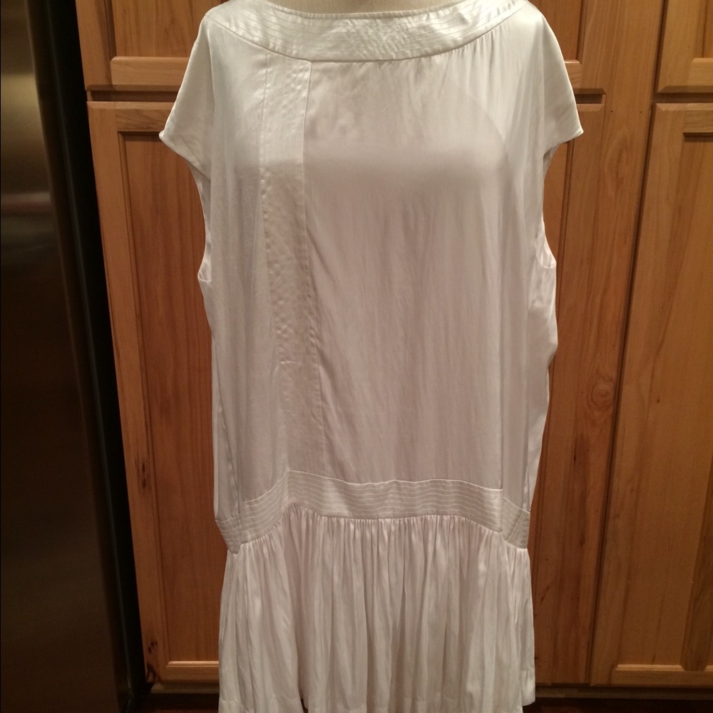 All Saints white silk dress size 10